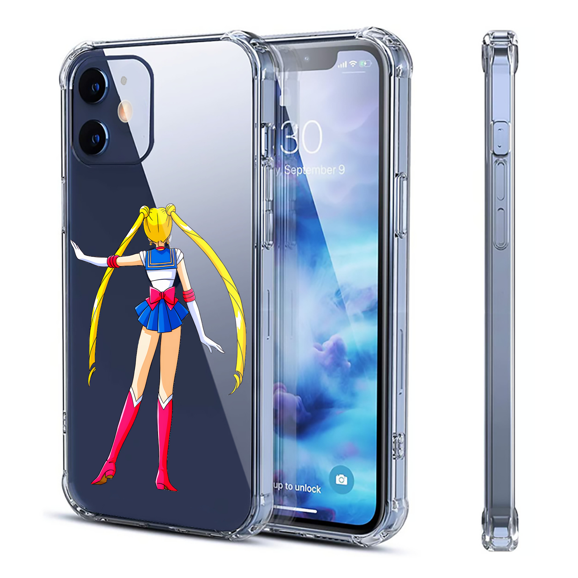 （画像用） 美少女戦士セーラームーン 月野 うさぎ つきの うさぎ Sailor Moon Tsukino Usagi 【iPhone 12シリーズ対応】透明スマホケース（クリアソフトケース）